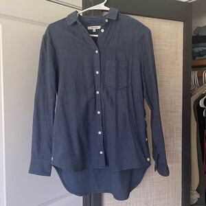Madewell Flannel Side-Button Oversized Ex-Boyfriend Shirt